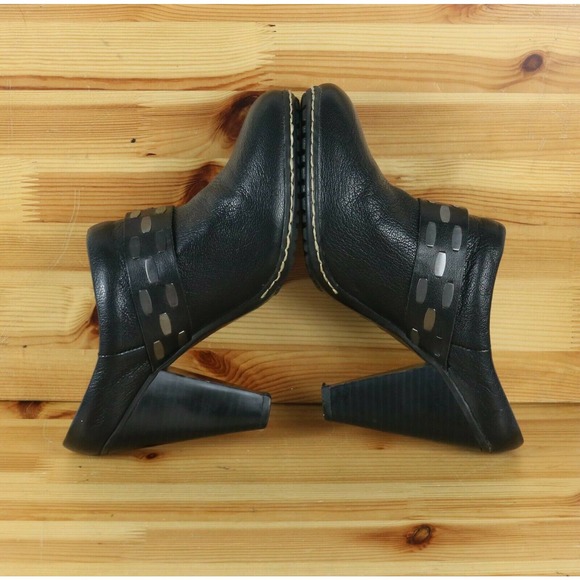 Euro Soft by Sofft Leather Shoes Women's Size 9M Black Clog Mules Heels - Picture 5 of 9